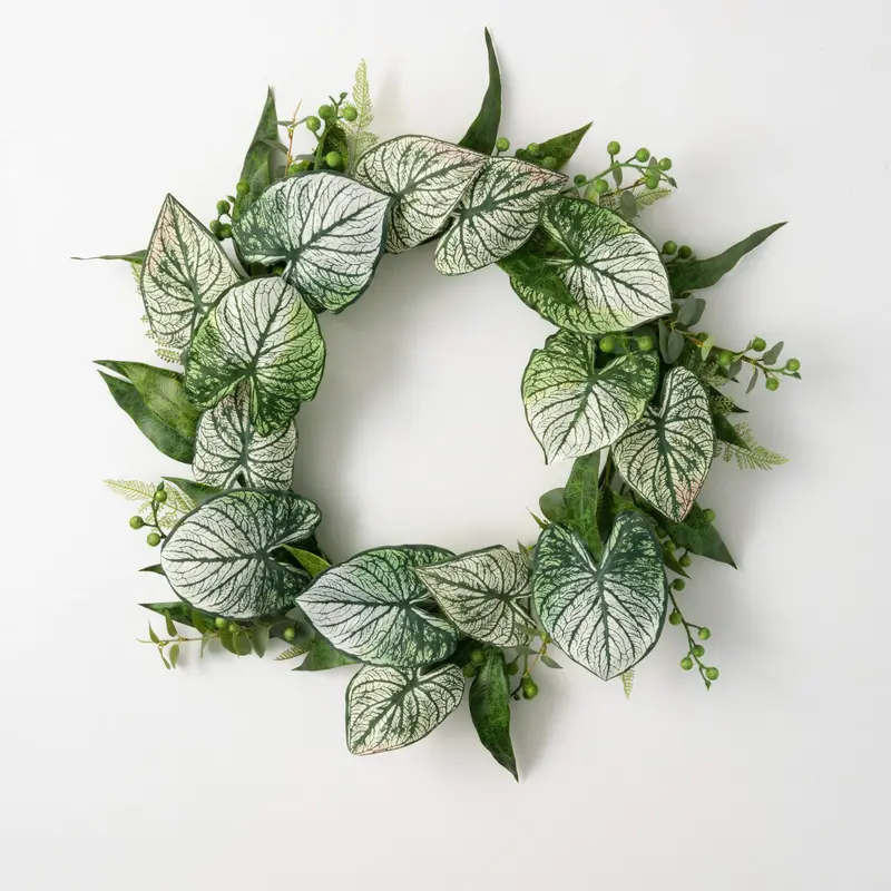 Caladium-Eucalyptus Wreath For Wall Or Door 1