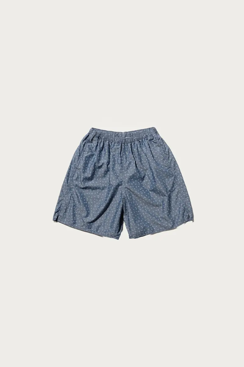 Calico Nyco Indigo Chambray Discharge-Print Mil Athletic Shorts 1