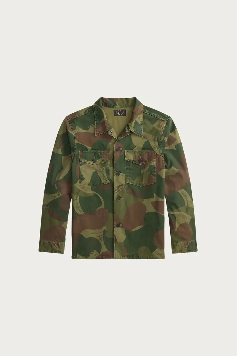 Camo Poplin Overshirt – Abstract Brushstroke Camouflage 1