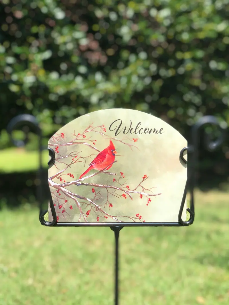 Cardinal Snowstorm Weather-Resistant Garden Sign 1