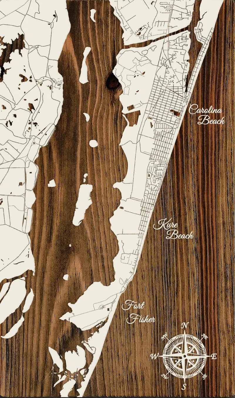 Carolina Beach To Fort Fisher Vertical Art Print – Papier Blanc Finish 1