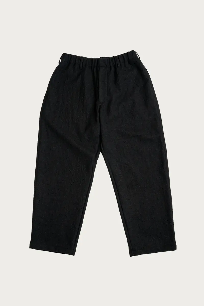 Carry On Pant – Black Wool Flannel Trousers 1