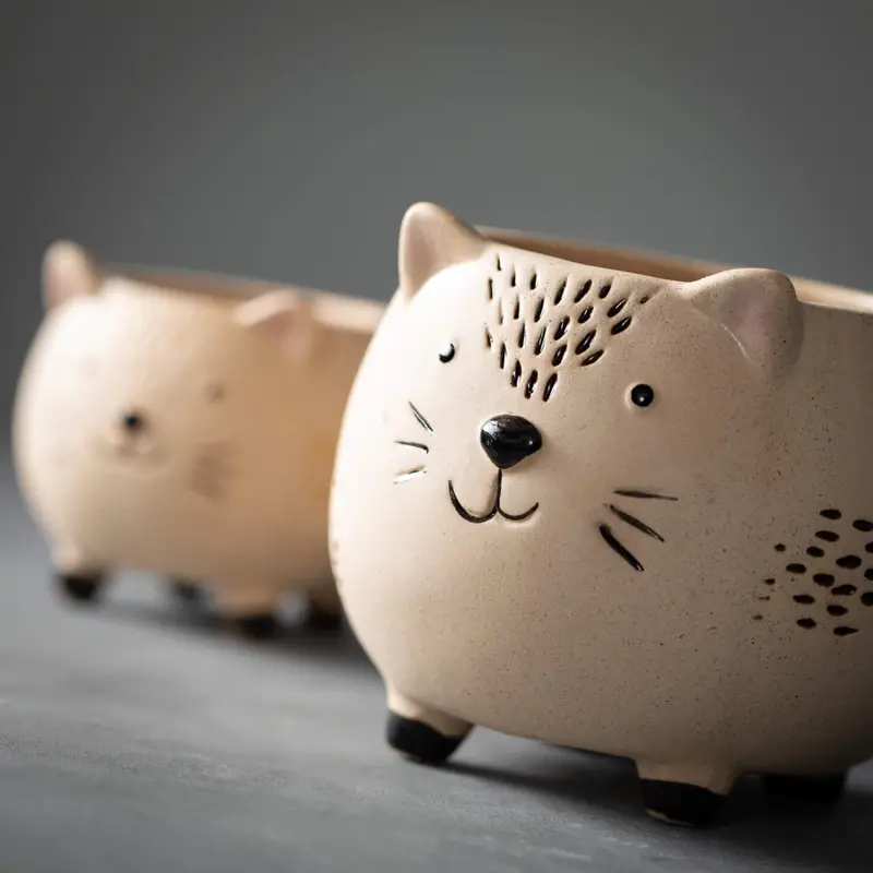 Cat-Shaped Planters – Offered In Two Dimensions 1