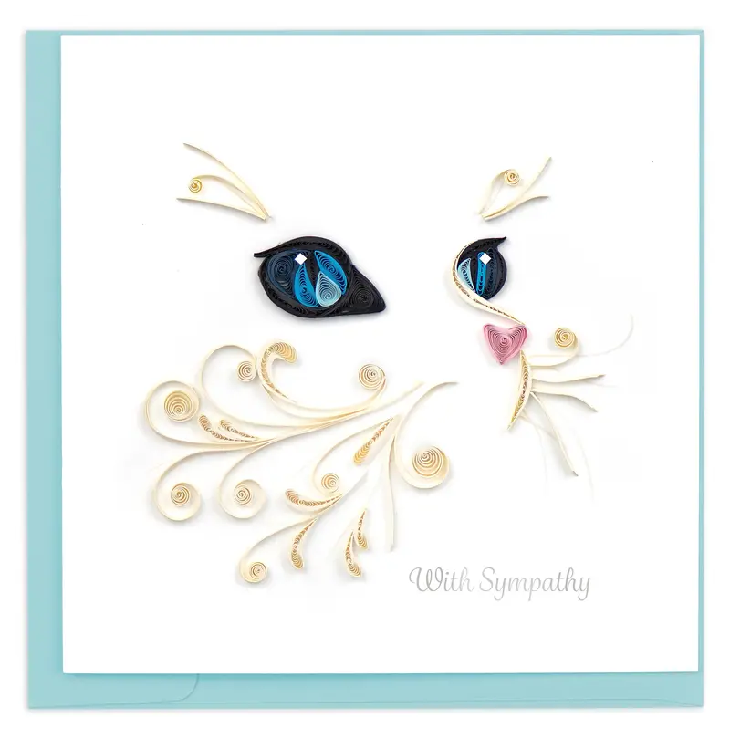 Cat Sympathy Quilled Card – New 2023 Edition 1