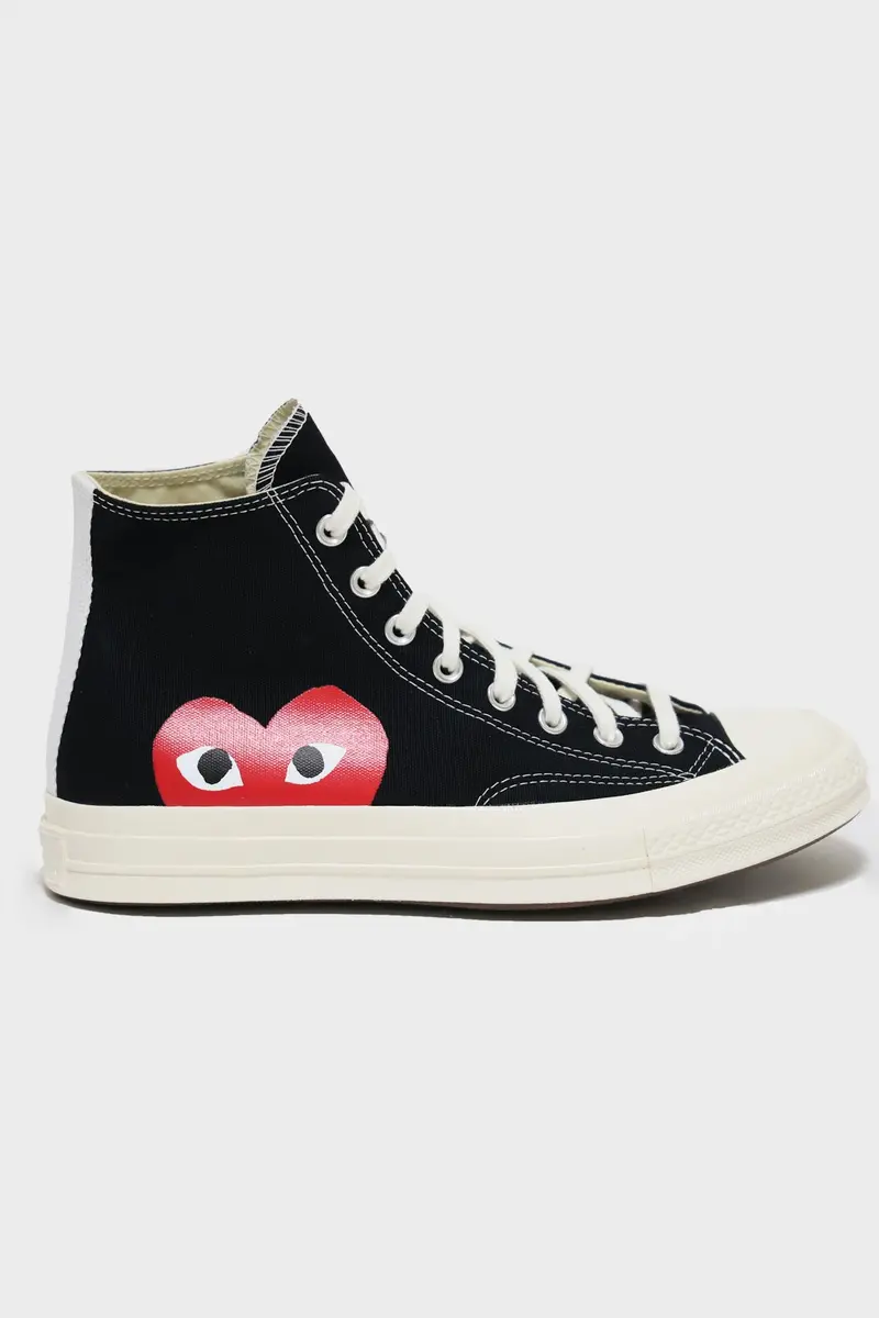 Cdg Play × Converse Chuck Taylor All Star Hi – Black Canvas 1