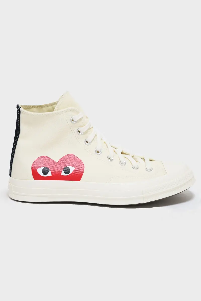 Cdg Play X Converse Chuck Taylor All Star High-Top In Beige 1
