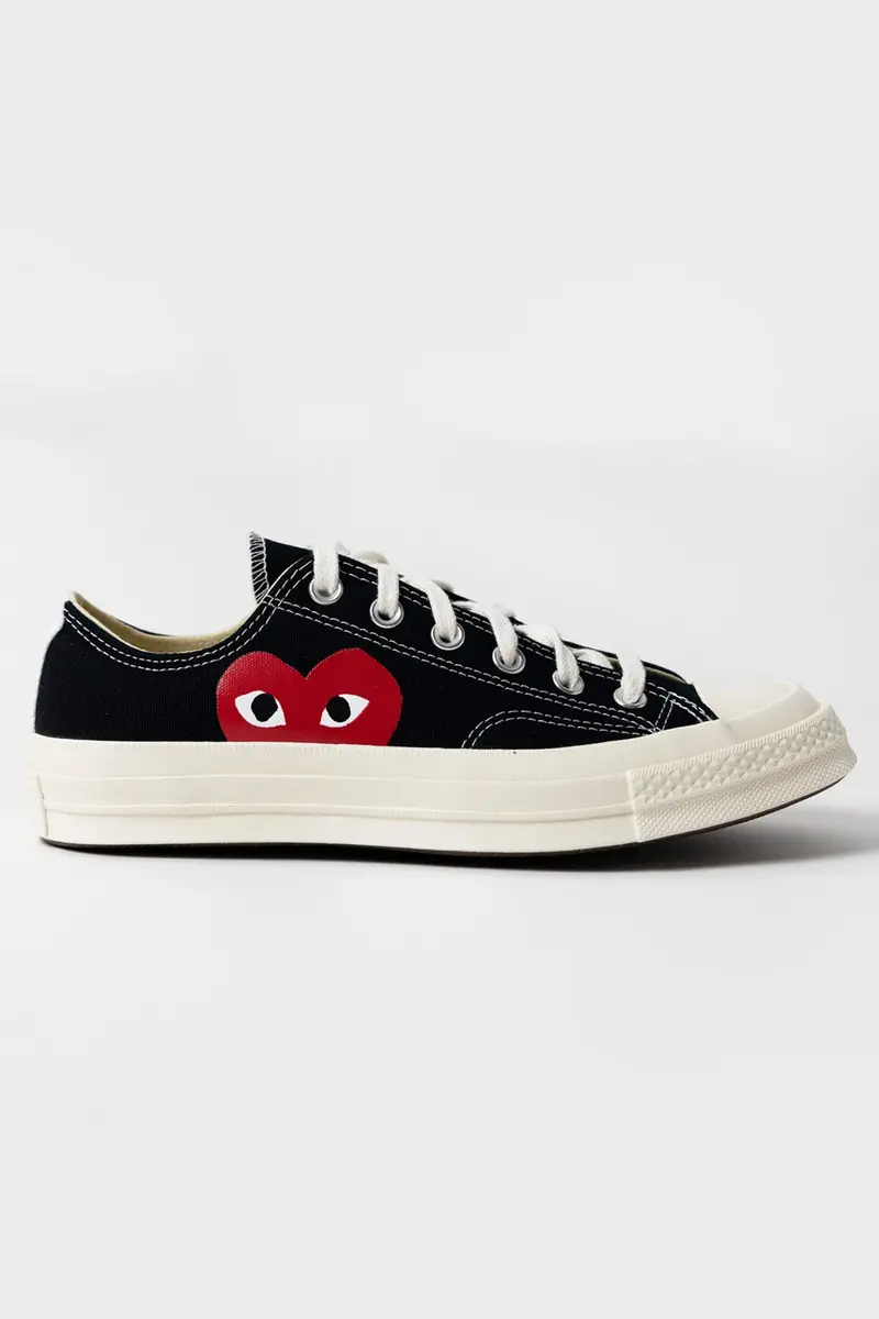 Cdg Play X Converse Chuck Taylor Low Top – Matte Black Finish 1