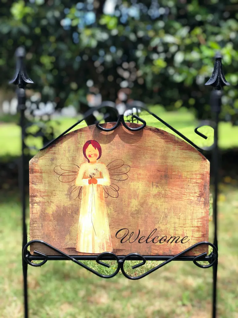 Celestial Flower Angel Garden Ornament Sign 1