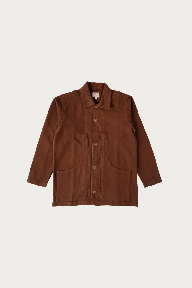 Chocolate Brown Rustic Plainweave Hunting Jacket 1