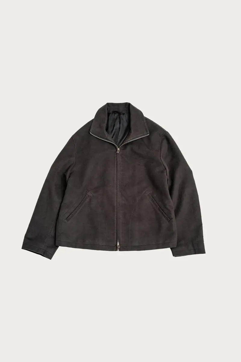 Circuit Jacket – Charcoal Cotton-Silk Moleskin Blend 1