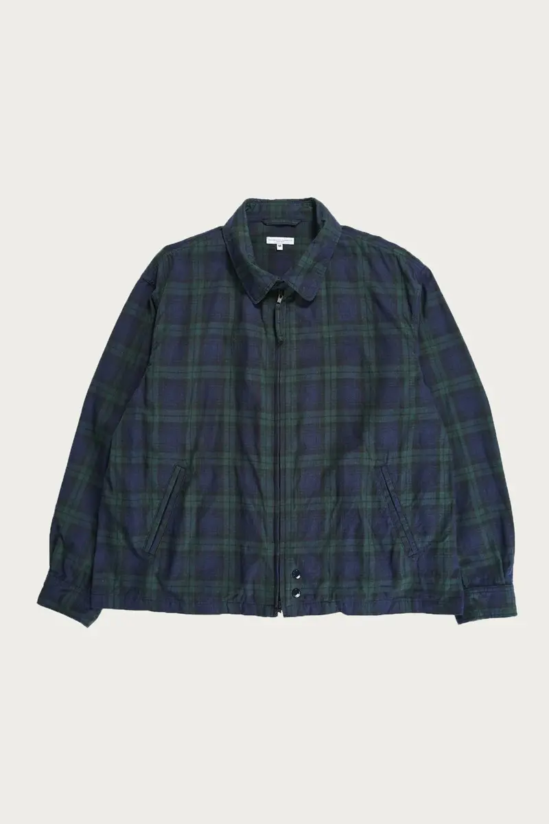 Claigton Jacket In Blackwatch Cotton-Linen Blend 1