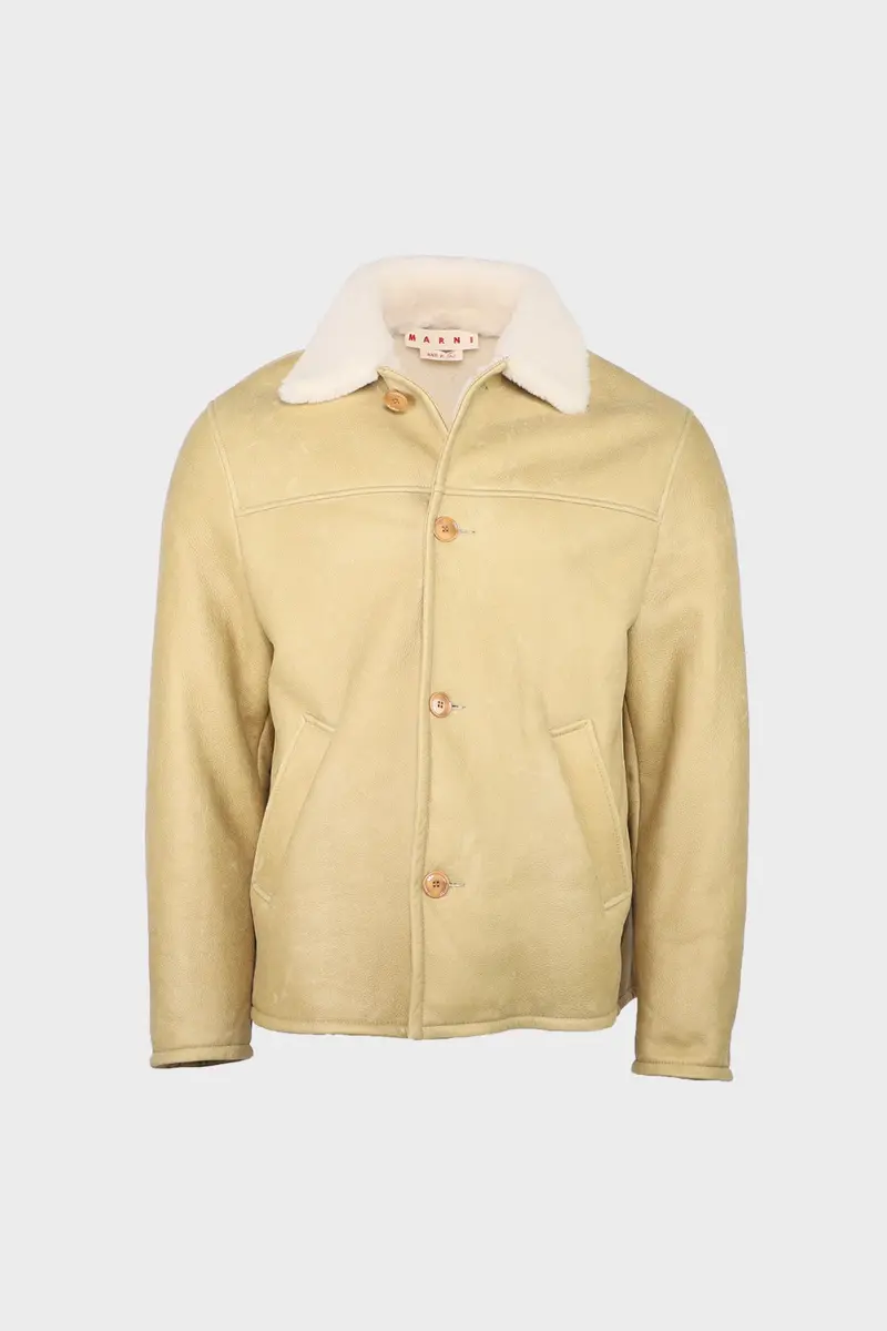 Cloudy Shearling Leather Jacket In Oil Finish 1