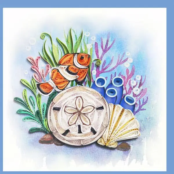 Clownfish Underwater Quilled Card 1
