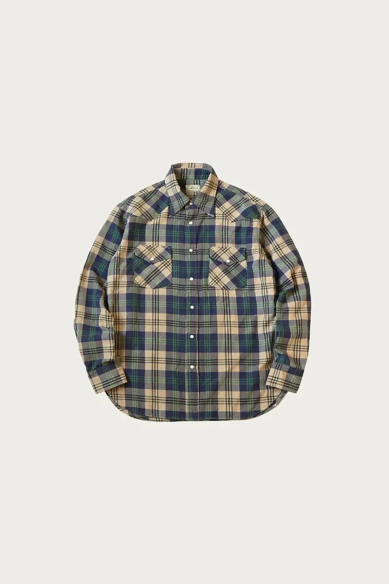 Columbia-Check Husky Western Shirt In Green 1