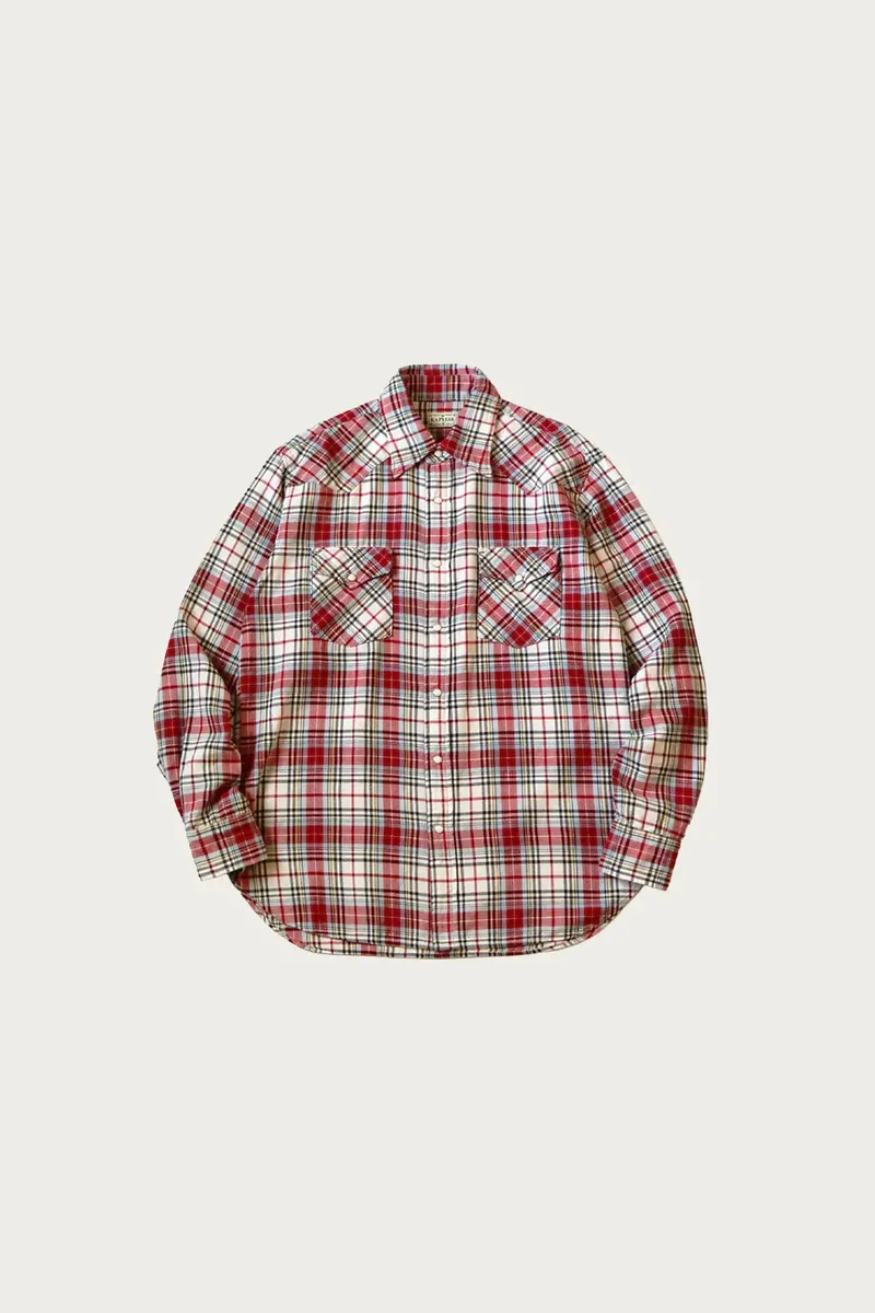 Columbia-Check Husky Western Shirt In Red 1