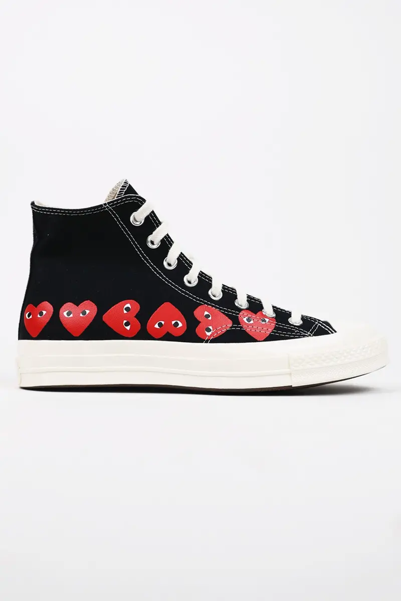 Comme Des Garçons Play X Converse Chuck 70 High-Top Sneakers – Black Base With Red Heart Logo 1