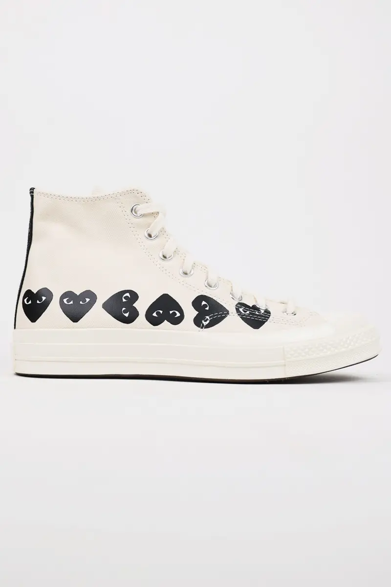 Comme Des Garçons Play X Converse Chuck 70 High-Top Sneakers – White Base With Black Heart Logo 1