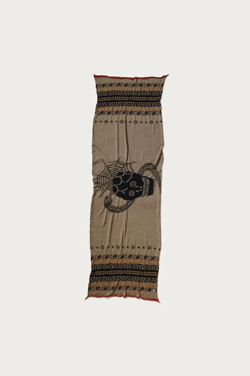 Coptic Skull Fulling Wool Scarf – Beige 1