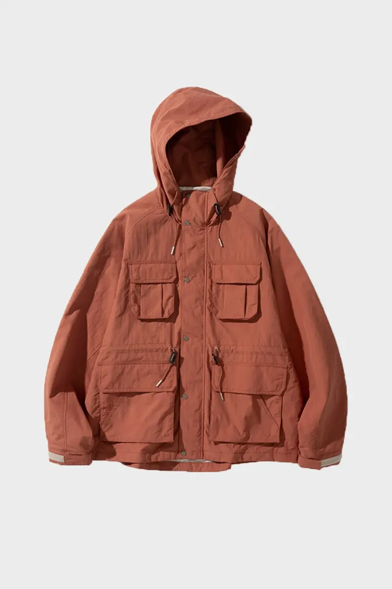 Coral Orange Packable Mountain Parka 1