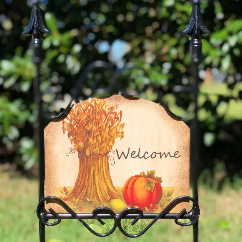 Corn Shock Harvest-Themed Garden Sign 1