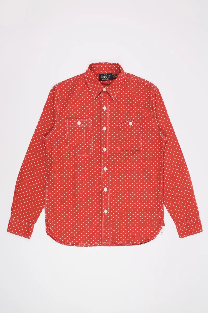Cotton Plainweave Long Sleeve In Bold Red 1