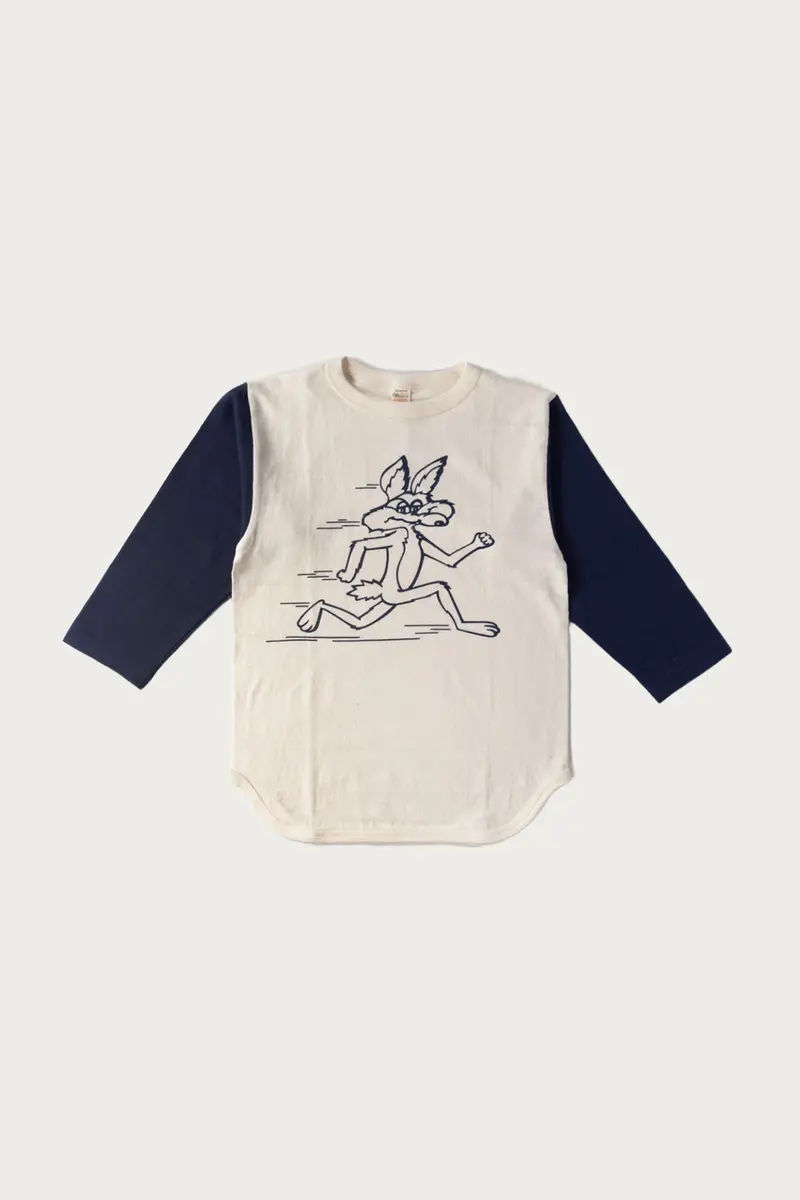 Coyote Baseball Long-Sleeve Tee – Cream And Navy Team Colors 1