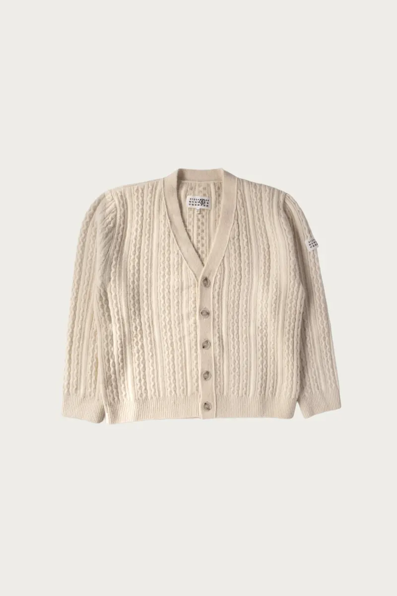 Cream Cable Knit Cardigan 1