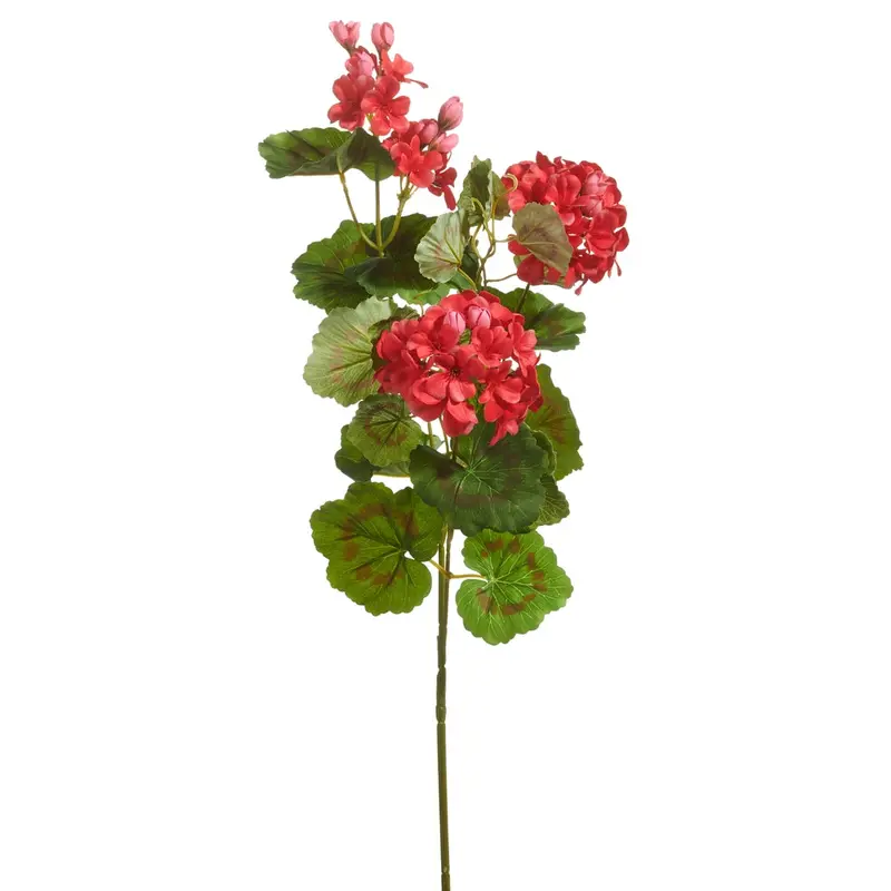 Dark Coral Geranium Stem Accent Pick 1