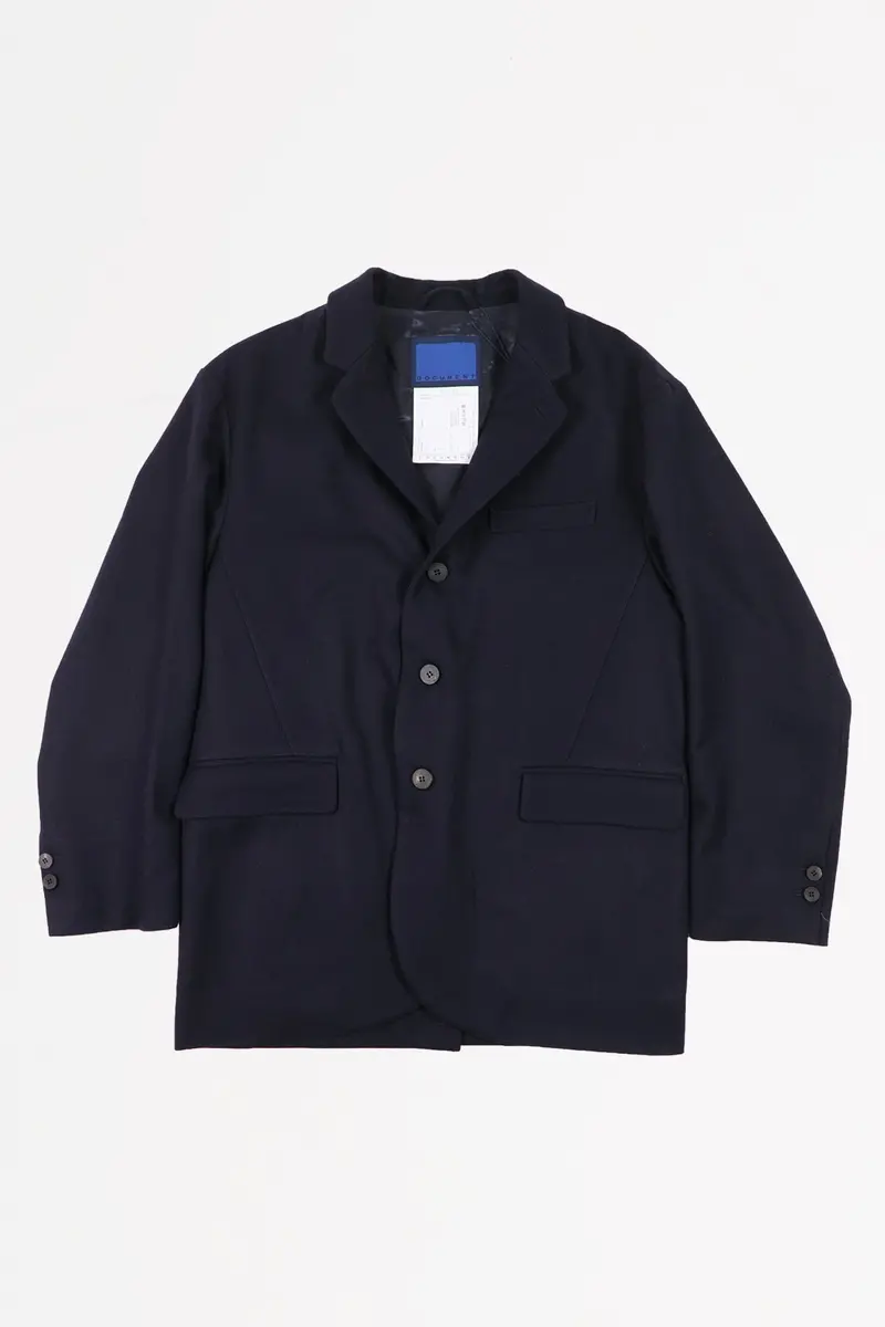 Dark Navy Wool Melton Set-Up Jacket 1