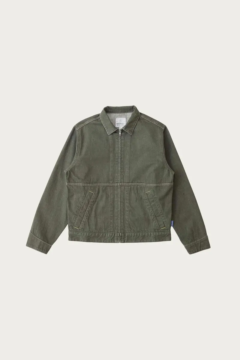 Dark Sage Japanese Slub Denim Jacket 1