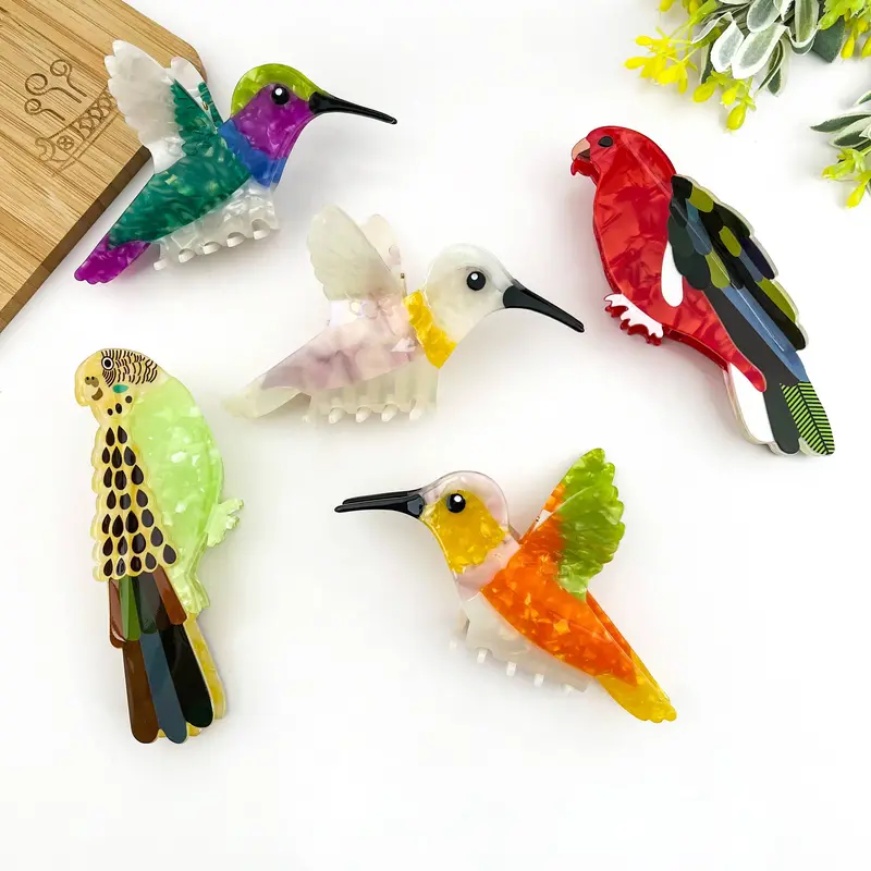 Delicate Hummingbird Design Hair Claw Clip 1