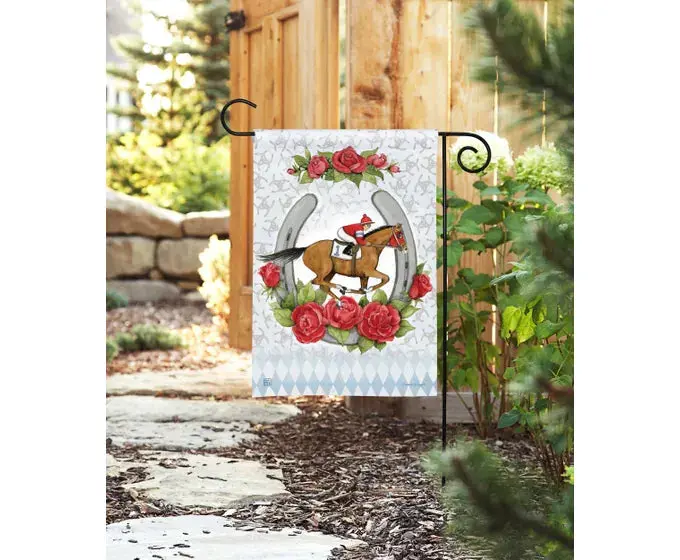 Derby Day Garden Decor Flag – Equestrian-Themed Outdoor Banner 1