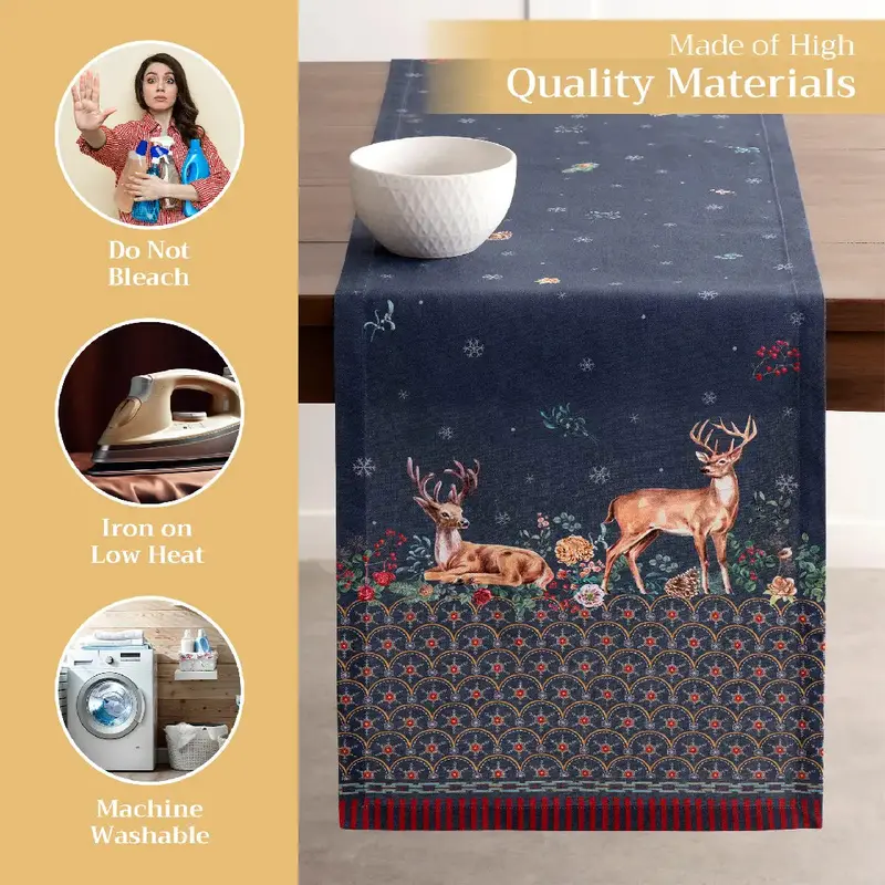 Double-Layer 72-Inch Christmas Joy Table Runner 1