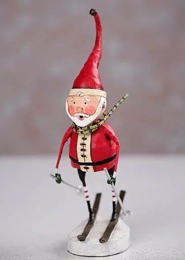 Downhill Santa Winter Figurine By Lori Mitchell 1