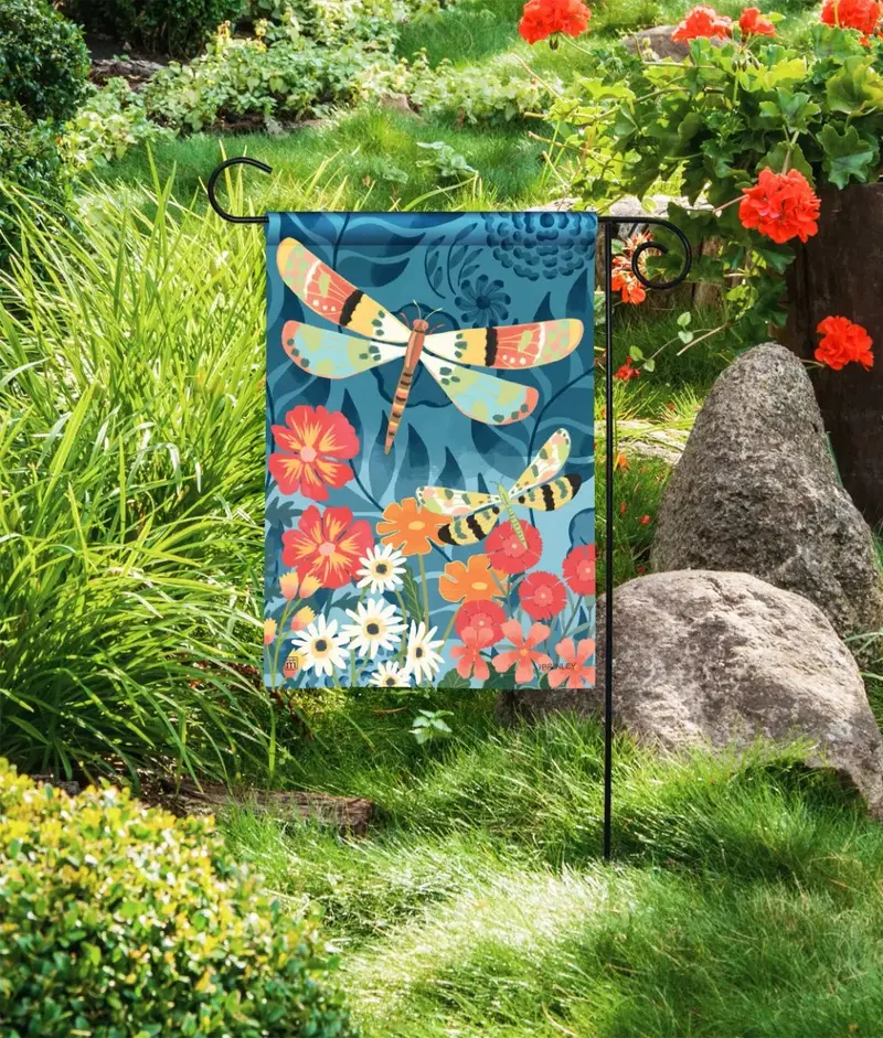 Dragonfly Dreamscape Garden Flag Design 1