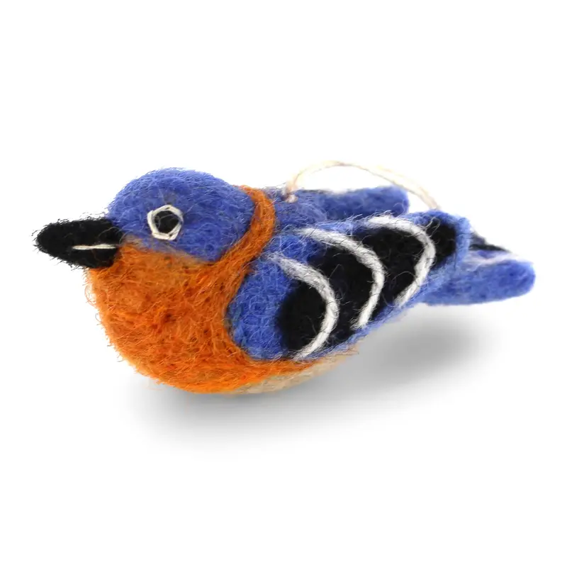Eastern Bluebird Felt Ornament – Handcrafted 1