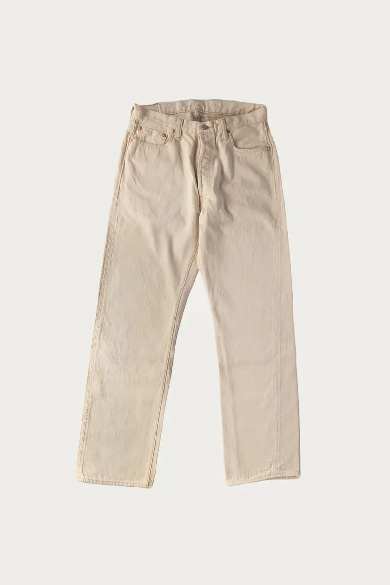 Ecru Wide-Fit Denim Trousers 1