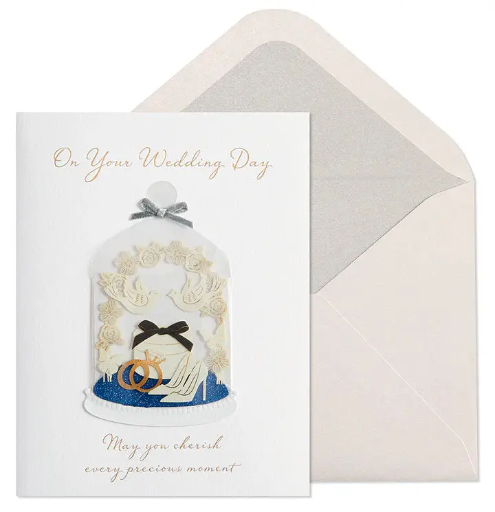 Elegant Wedding Cloche-Themed Greeting Card 1