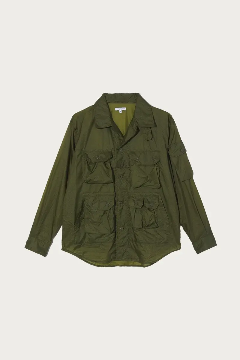 Explorer Shirt-Jacket In Olive Nylon Micro Ripstop 1