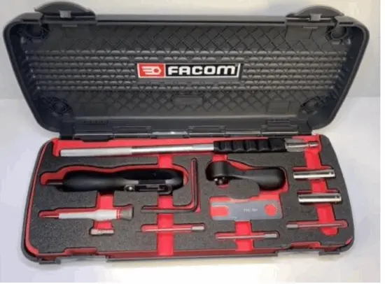 Facom Tpms Valve Service Kit – 12-Piece With Adjustable Torque Screwdriver (2–10 N·M) 1