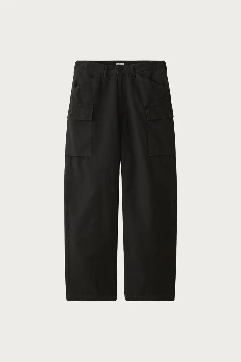 Faded Charcoal Poplin Cargo Trousers 1