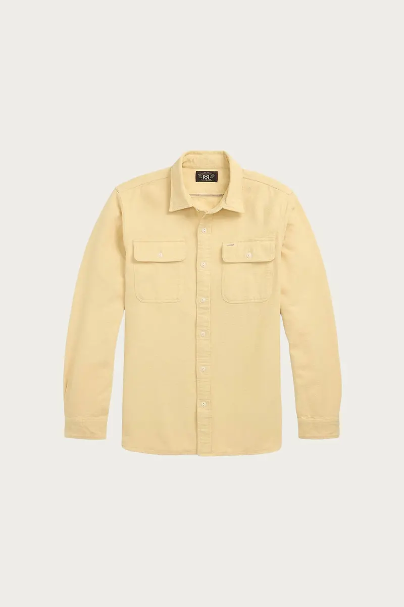 Faded Yellow Brushed Chamois Workshirt 1