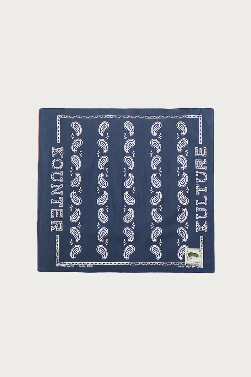 Fastcolor Selvedge Paisley Bandanna (Kounter Kulture Pecos) – Navy 1