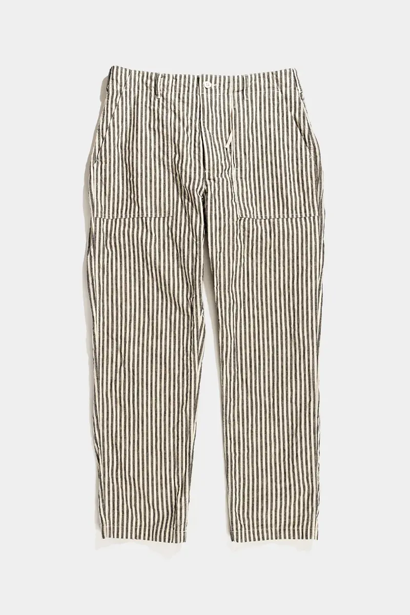 Fatigue-Style Trousers In Natural Canvas With Black Lc Stripe 1