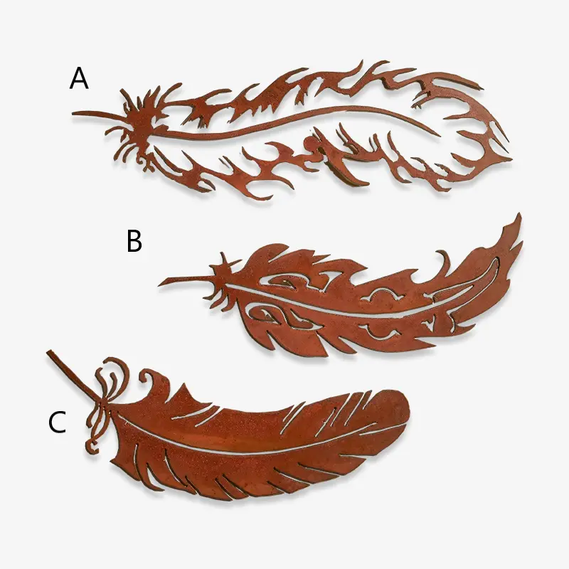 Feather Motif Metal Wall Art Piece 1