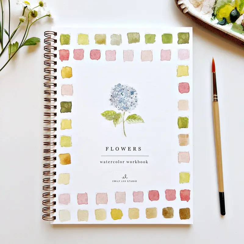 Floral Watercolor Practice Workbook 1