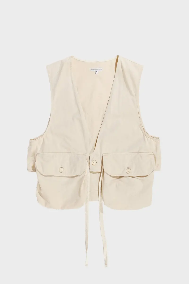 Fowl Lightweight Vest In Natural Flat Twill (6.5 Oz) 1