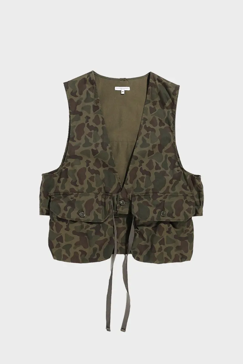 Fowl Utility Vest In Olive Camo Flat Twill (6.5 Oz) 1