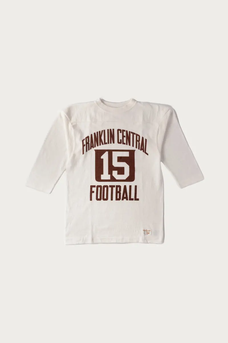 Franklin Central Football Tee – Off-White, 3/4 Sleeve 1