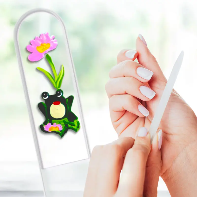 Frog, Lily Pad & Wildflower Crystal Nail File 1